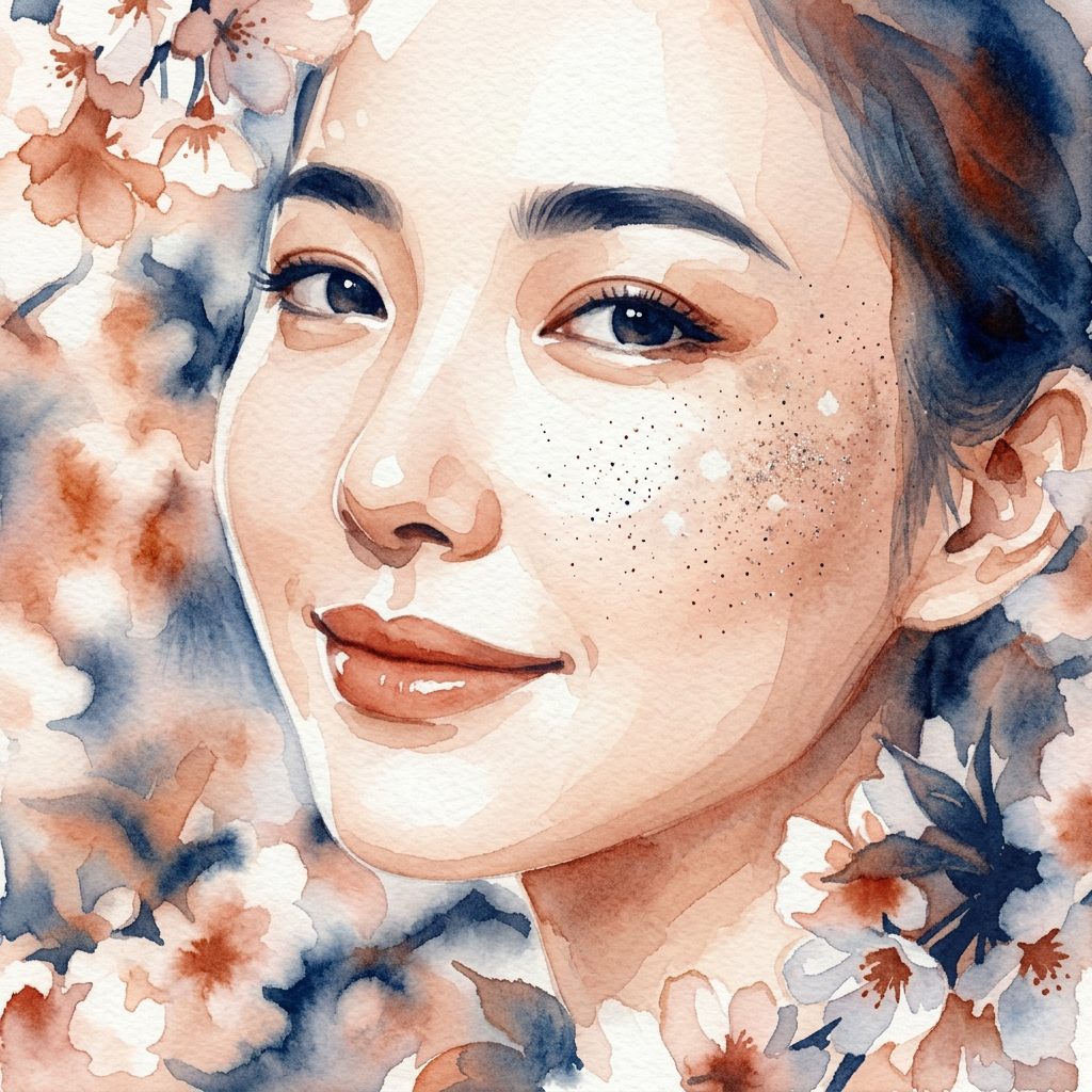 Glowing radiant skin with spring cherry blossoms representing HydraFacial spring skincare benefits in Ripley WV